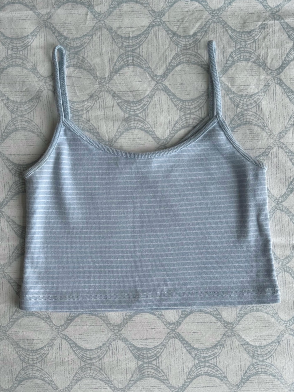 Brandy Melville Light Blue Striped Ribbed Cami